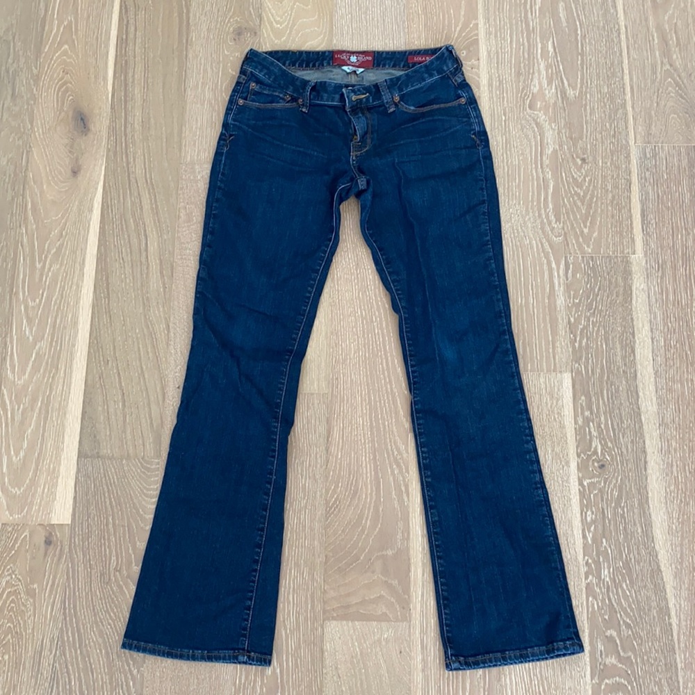Dark blue bootcut jeans